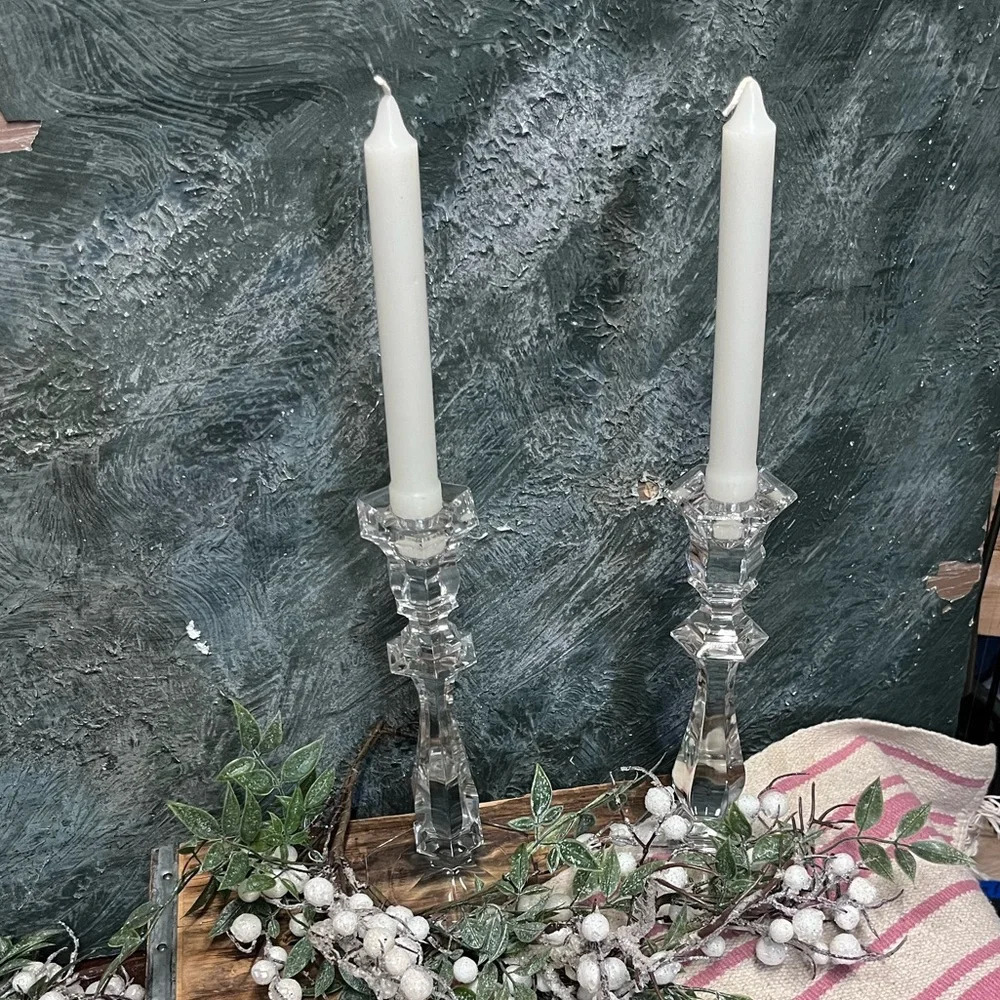 Imperial lead crystal 10” candlestick  holder taper